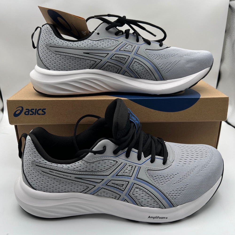 ASICS Gel-Contend 9 Mens 11 EEEE Piedmont Grey Black Extra Wide Running Shoes